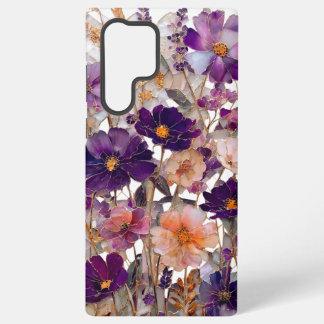 Paarse Wilde Bloem Bloemstuk Samsung Galaxy Hoesje