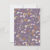 Paarse Wilde Bloem Boho Bruidsdouche Bedankkaart (Achterkant)