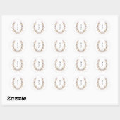 Paarse Wilde Bloem Bruiloft Ronde Sticker (Vel)
