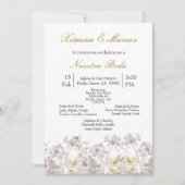 paarse wilde bloem bruiloft uitnodiging (Voorkant)