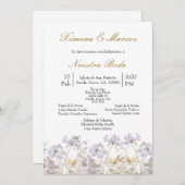 paarse wilde bloem bruiloft uitnodiging (Voorkant / Achterkant)