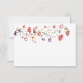 Paarse Wilde Bloem Bruiloftsontbijt RSVP Kaart (Achterkant)