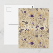 Paarse wilde bloem Chiyogami Briefkaart (Voorkant / Achterkant)