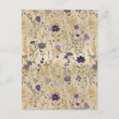 Paarse wilde bloem Chiyogami Briefkaart (Voorkant)