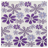 Paarse Wilde Bloem Doodle Stof (Swatch)