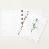 Paarse wilde bloem en baksteenvlinder planner (Display)