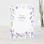 Paarse wilde bloem fijne zwevende bloem kaart (Voorkant)