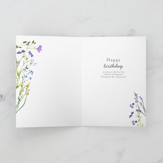 Paarse wilde bloem fijne zwevende bloem kaart (Binnen)