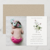 Paarse wilde bloem foto godmoeder voorstel uitnodi bedankkaart (Voorkant / Achterkant)