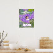 Paarse Wilde Bloem Kind Aangepaste Foto En Naam Poster (Keuken)