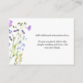 Paarse Wilde Bloem Maak Uw Eigen Blanco Informatiekaartje (Achterkant)