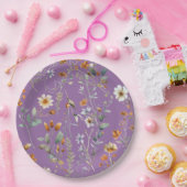 Paarse wilde bloem moderne papieren borden bordje (Feest)