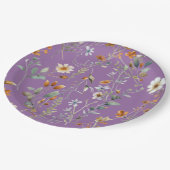 Paarse wilde bloem moderne papieren borden bordje (Gekanteld)