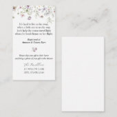 Paarse wilde bloem op lange afstand informatiekaartje (Voorkant / Achterkant)