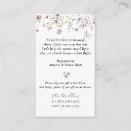 Paarse wilde bloem op lange afstand informatiekaartje