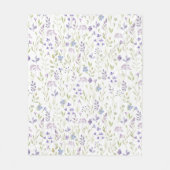 Paarse Wilde Bloem Patroon Fleece Deken (Voorkant)