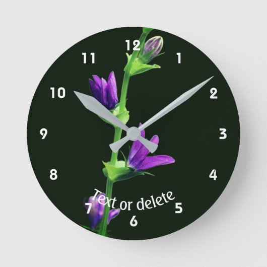Paarse Wilde Bloem Persoonlijk Ronde Klok (Voorkant)