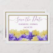 Paarse wilde bloem rhapsodie save the date kaart (Voorkant / Achterkant)
