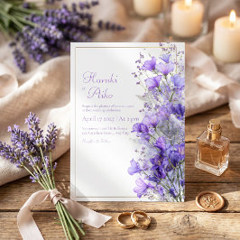 Paarse Wilde Bloem Romantische Gouden Lijn Frame T Kaart