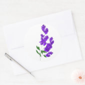 Paarse Wilde Bloem Ronde Stickers (Envelop)