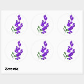 Paarse Wilde Bloem Ronde Stickers (Vel)