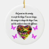 PAARSE WILDE BLOEM SERENITEIT GEBED FOTO KERAMISCH ORNAMENT (Achterkant)