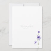 Paarse wilde bloem Sla de Sjabloon Datum op Kaart (Achterkant)