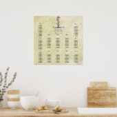 Paarse Wilde Bloem Tak Stoelenkaart Poster (Keuken)