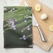 Paarse wilde bloem theedoek (Quarter Fold)