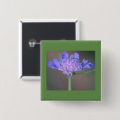 Paarse wilde bloem vierkante button 5,1 cm (Voorkant /achterkant)