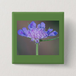 Paarse wilde bloem vierkante button 5,1 cm