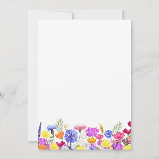  Paarse wilde bloem Volwassenen 50e verjaardag Kaart (Achterkant)