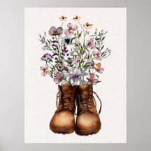 Paarse wilde bloem wandel schoenen outdoor 