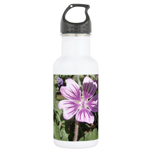 Paarse Wilde Bloem Waterfles (Voorkant)