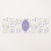 Paarse Wilde Bloem Waterverf Aangepaste Naam Yoga Yogamat (Voorkant (horizontaal))