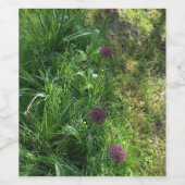 Paarse Wilde Bloem Wijnfles Etiket (Enkel label)