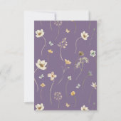 Paarse wilde bloemblaadjes & Prosecco Vrijgezellen Kaart (Achterkant)