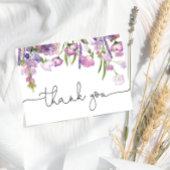 Paarse wilde bloemen Baby shower dank u kaart