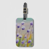 Paarse wilde bloemen bagagelabel (Voorkant (verticaal))