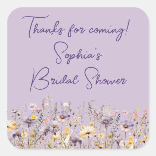 Paarse wilde bloemen bloem lavendel cadeautjes vierkante sticker