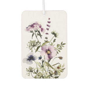 Paarse Wilde Bloemen Boeket Waterverf Bloemen Luchtverfrisser