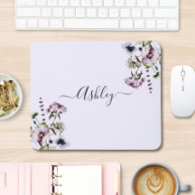 Paarse Wilde Bloemen Boeket Waterverf Bloemig
