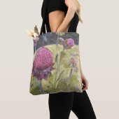 Paarse Wilde Bloemen Boodschappentas Tote Bag (Dichtbij)