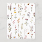 Paarse wilde bloemen border bruidsdouche op een bu (Achterkant)