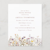 Paarse wilde bloemen border bruidsdouche op een bu (Voorkant)