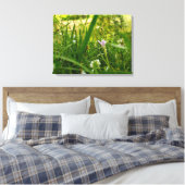 Paarse wilde bloemen botanische fotografie canvas afdruk (Insitu (Slaapkamer))