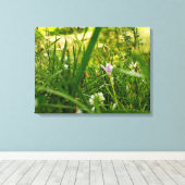 Paarse wilde bloemen botanische fotografie canvas afdruk (Insitu (Houten vloer))