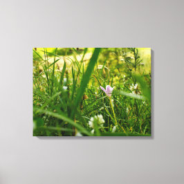 Paarse wilde bloemen botanische fotografie canvas afdruk