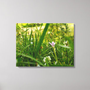 Paarse wilde bloemen botanische fotografie canvas afdruk