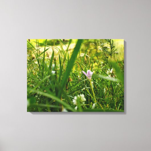 Paarse wilde bloemen botanische fotografie canvas afdruk (Voorkant)